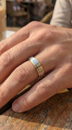 Two-Tone Wedding Band Crafted Entirely Metal band