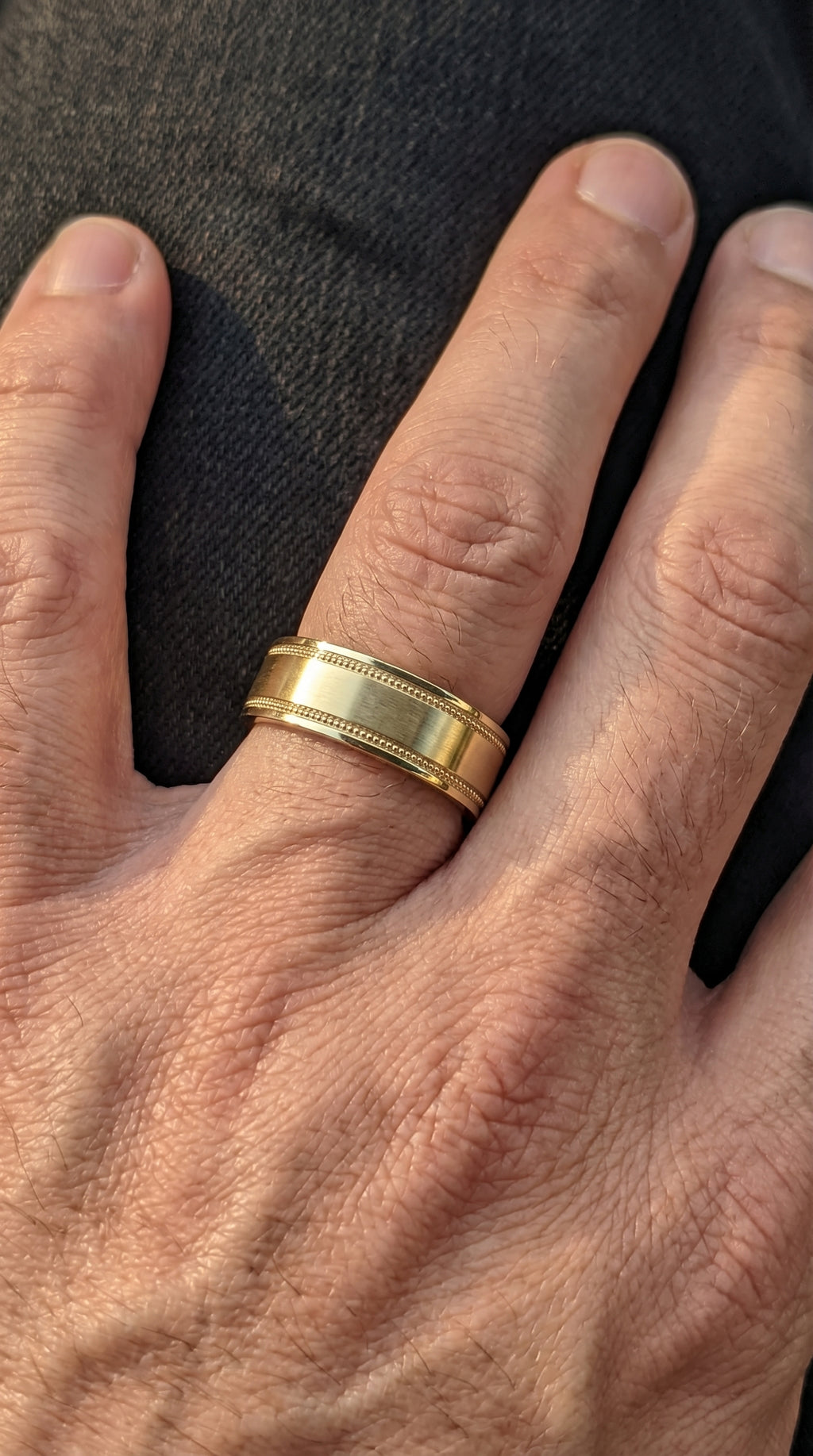 Men’s Flat Polish Milgraine Metal Ring