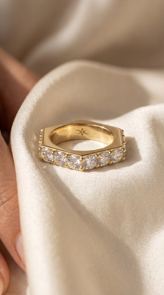 Forever Edge Unique Geometric Round Diamond Band