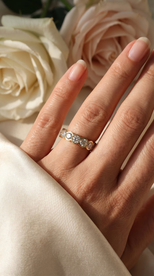 Elegant Bezel Set Round Cut Diamond Band