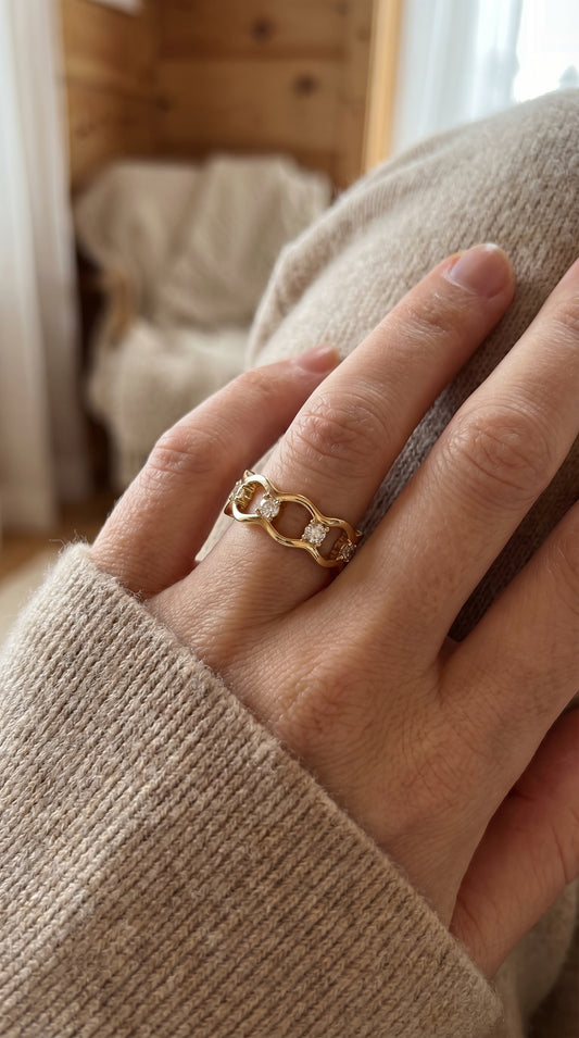 Link Round Wedding Band Rings