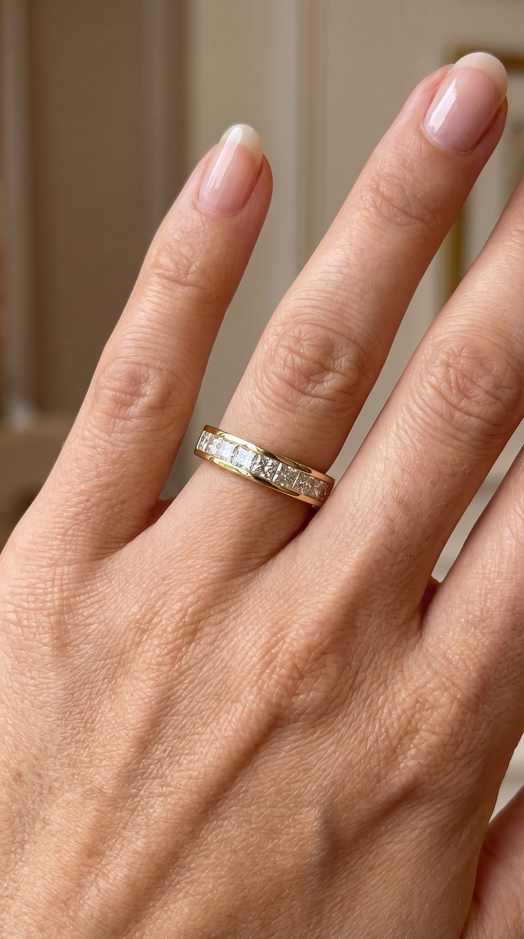 Princess Cut Channel Set Diamond Band