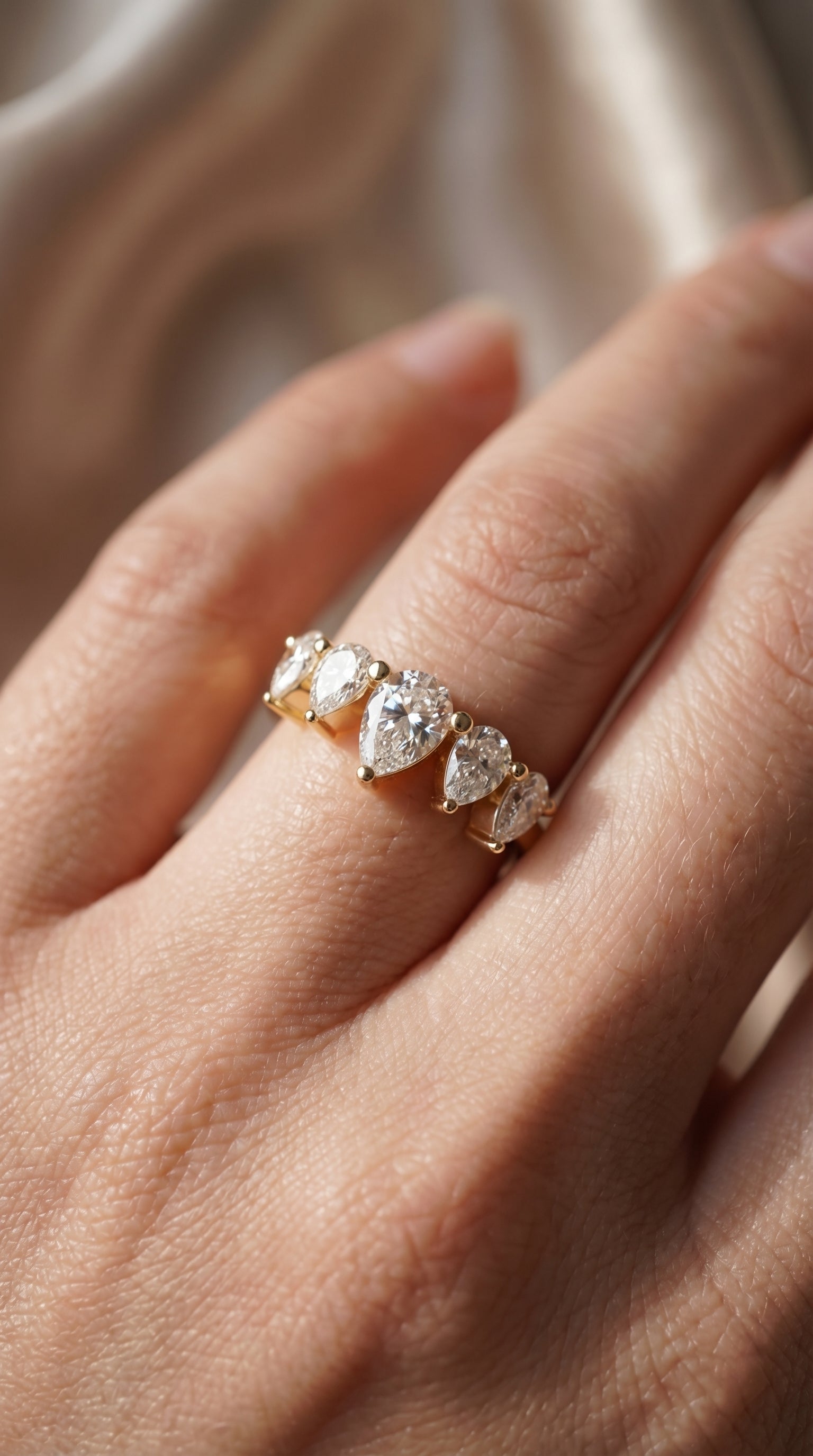 Eternal Glow Pear Cut Diamond Ring