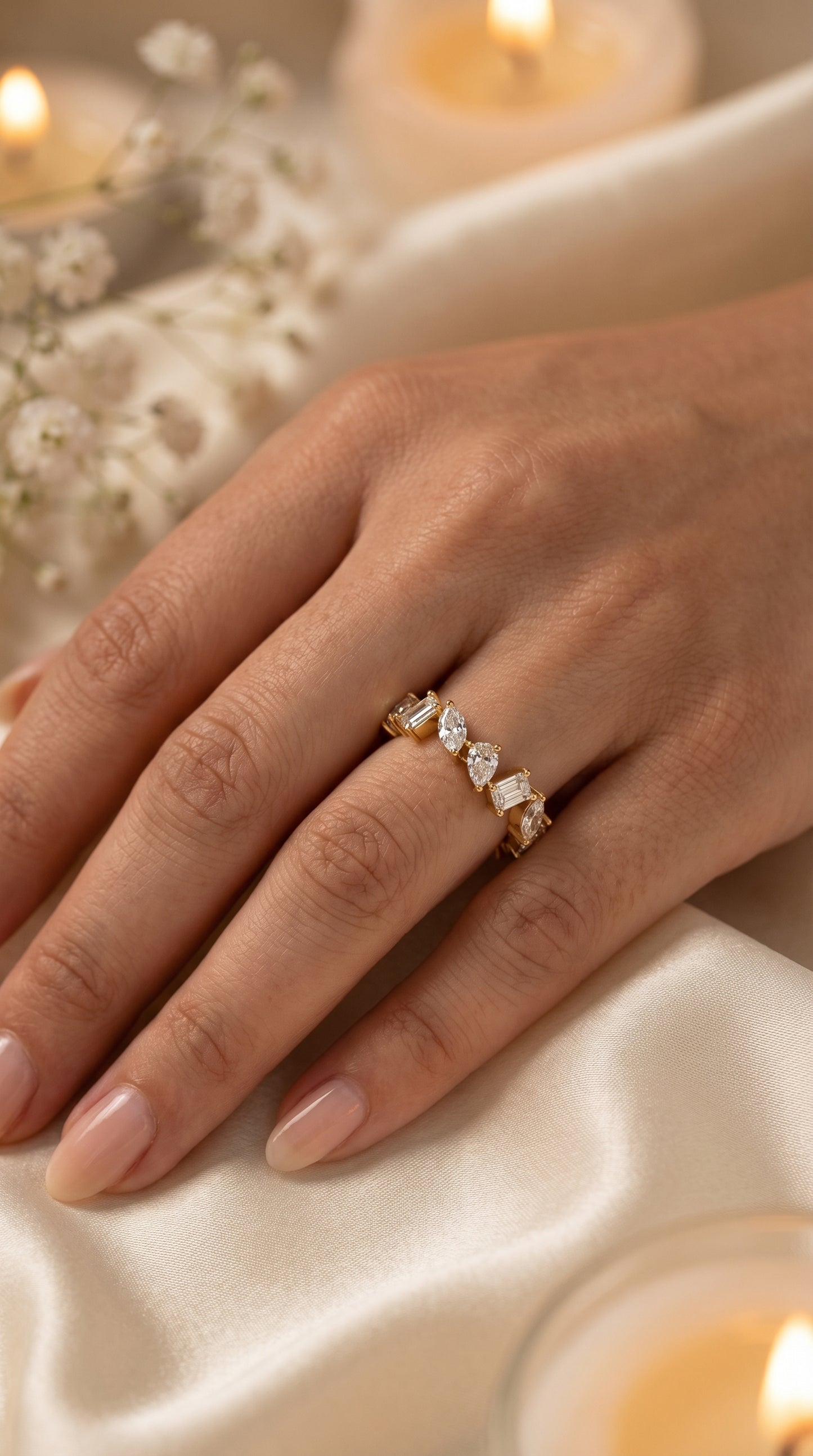 Contemporary Three Shape Diamond Ring