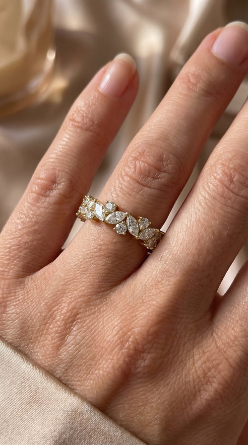 Cluster Design Round & Marquise Diamond Ring