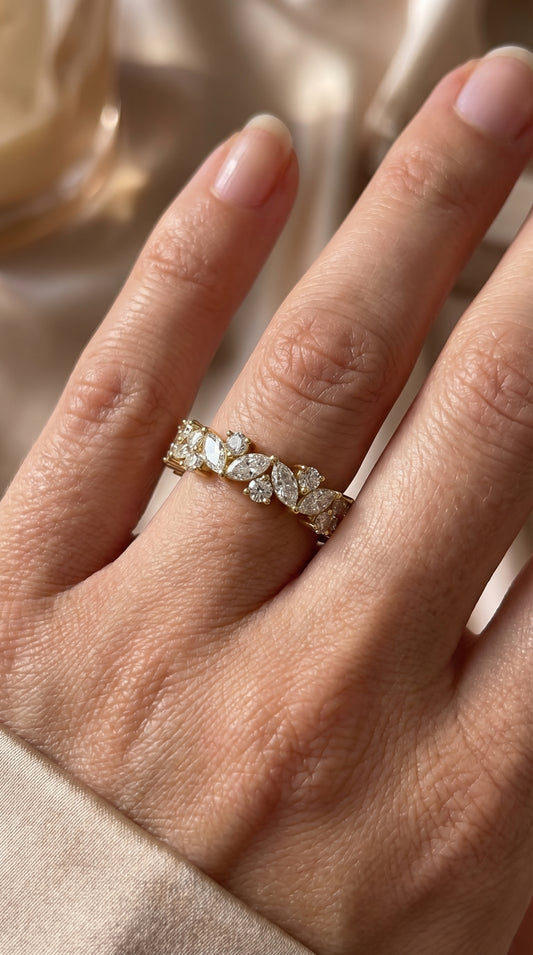 Cluster Design Round & Marquise Diamond Ring