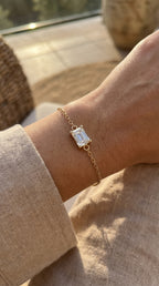 Emerald Diamond Luminous Link Chain Bracelet