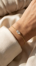Elegant Marquise Diamond Solitaire Chain Bracelet