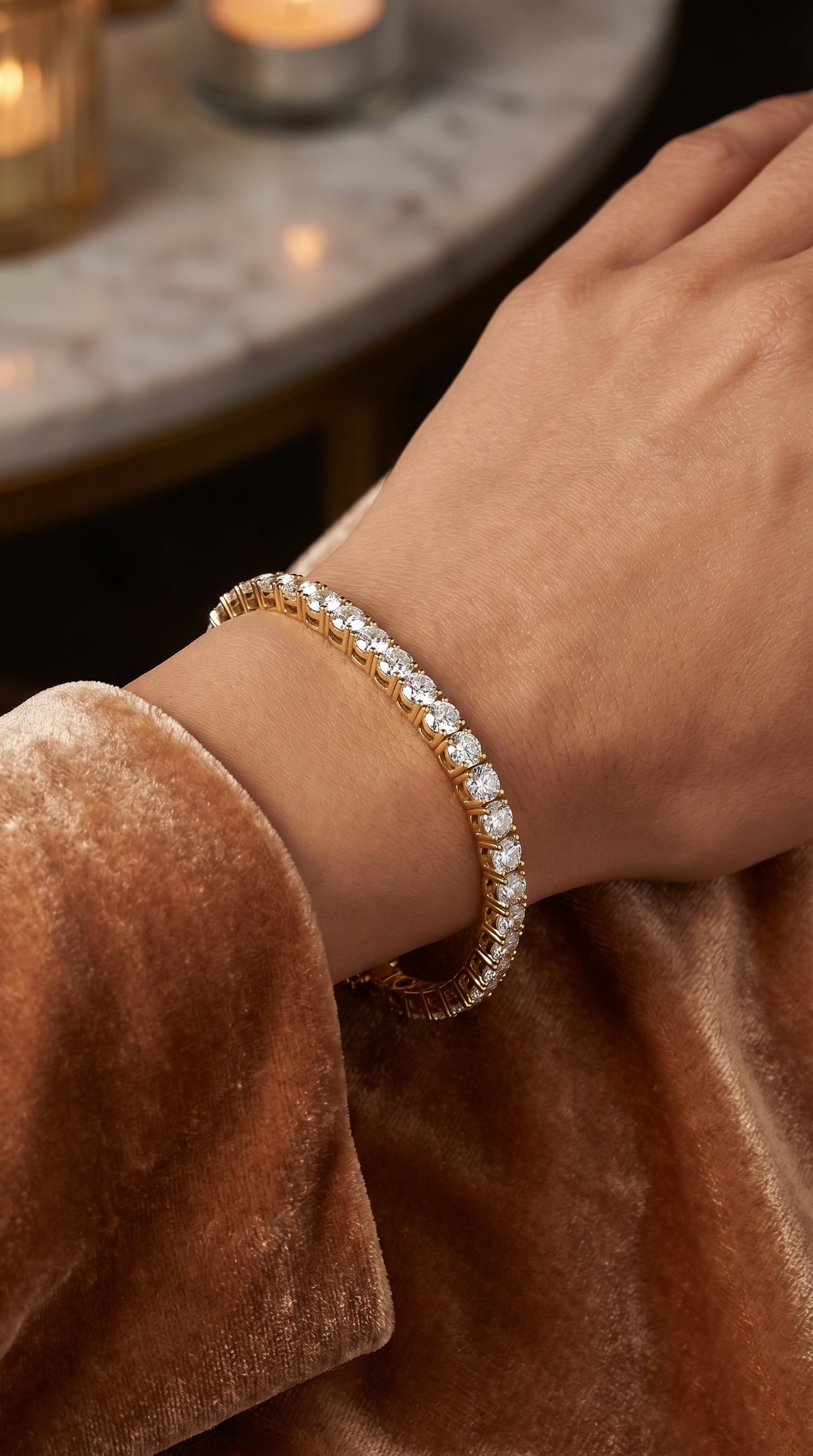 Round Shape Diamond Tennis Bracelet