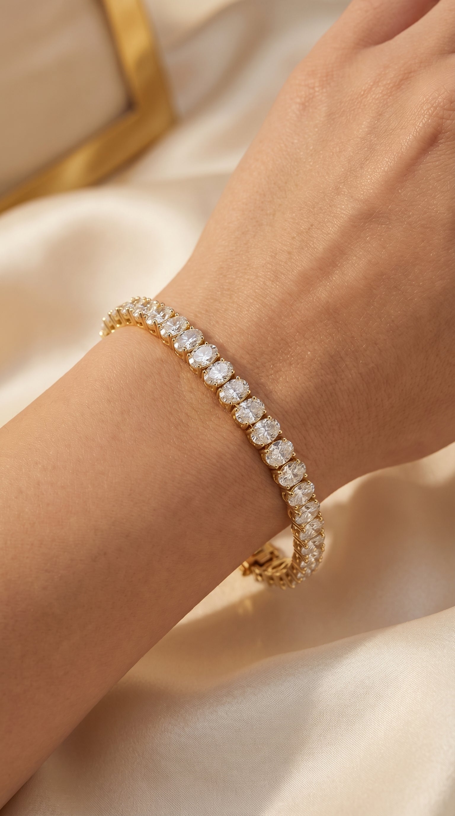 Oval Shape Diamond Tennis Bracelet