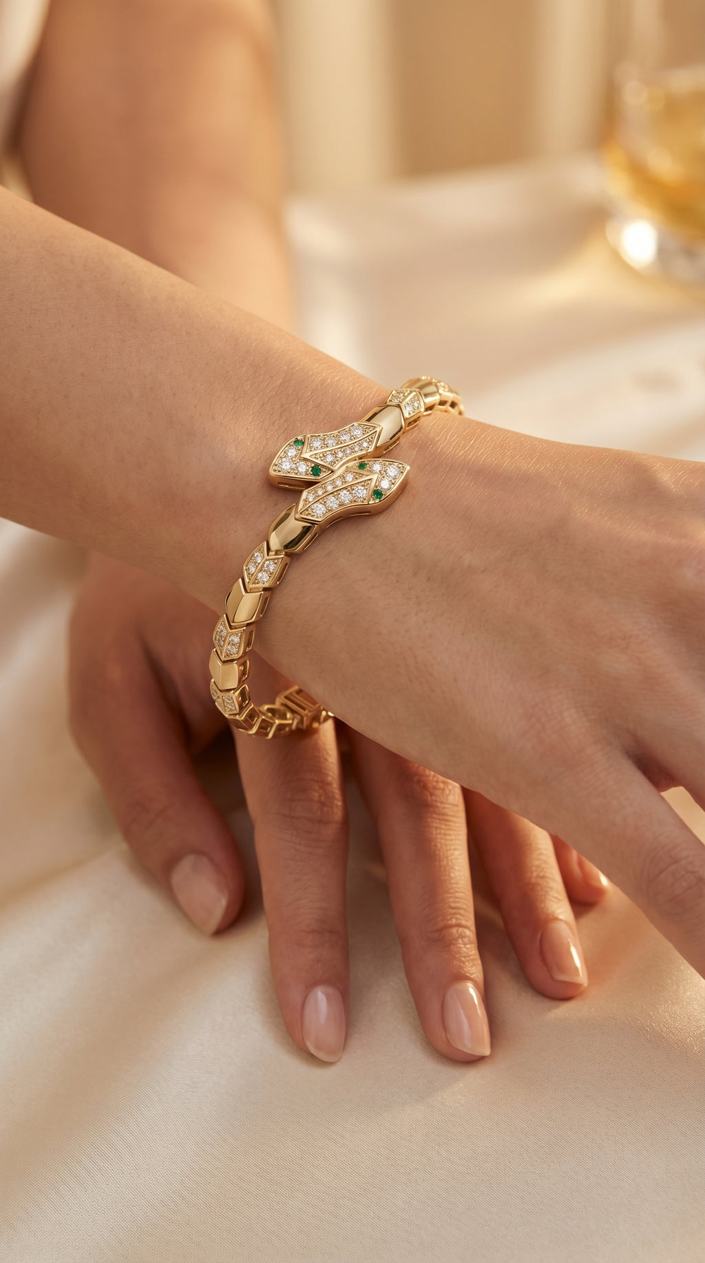 Premium Round Diamond Snake Shape Fashion Bracelet