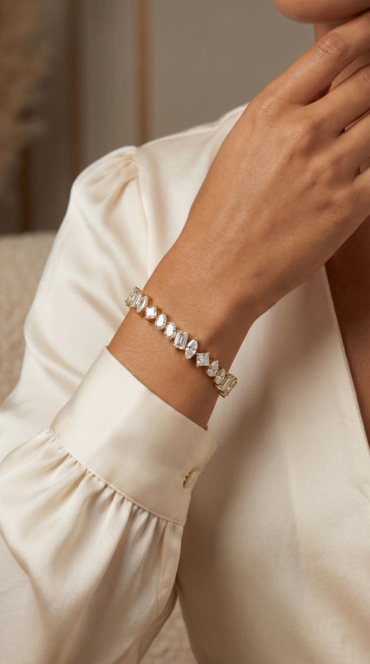 Multi-Shape Diamond Fashion Bracelet