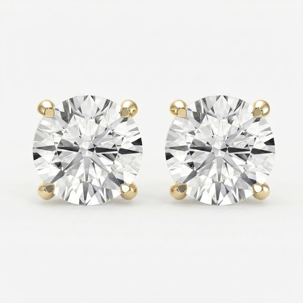 Round Diamond Stud Earring
