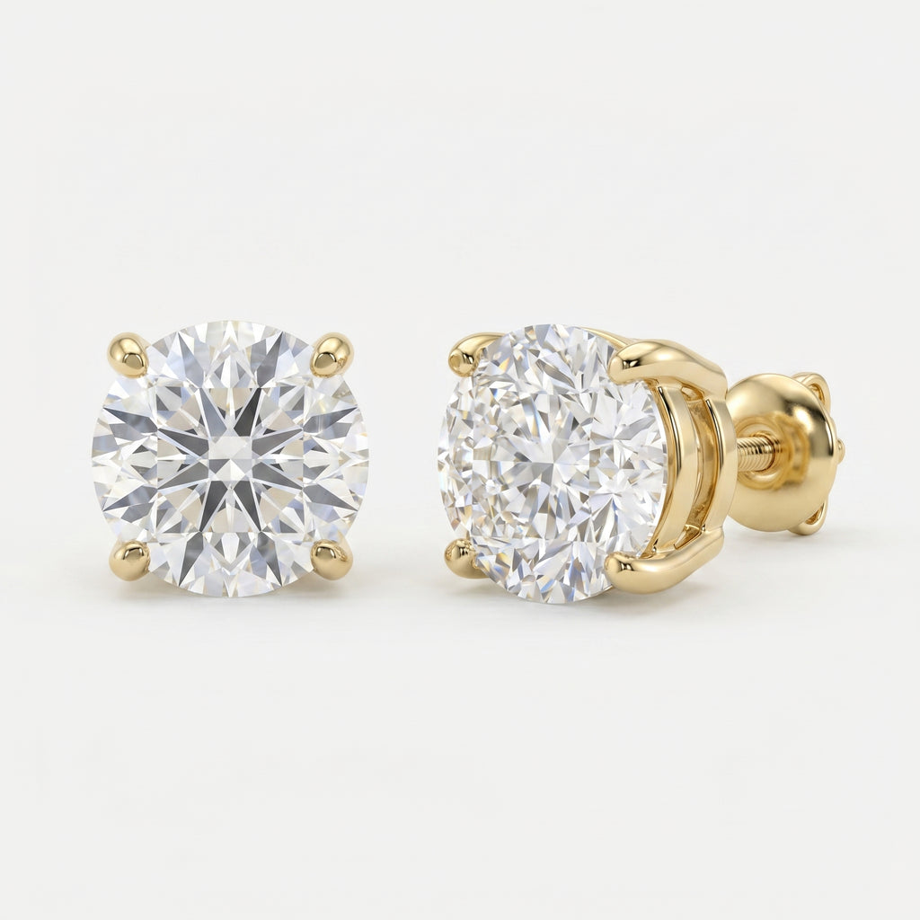 Round Diamond Stud Earring