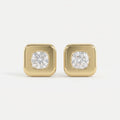 Bezel Set Round Diamond Stud Earrings