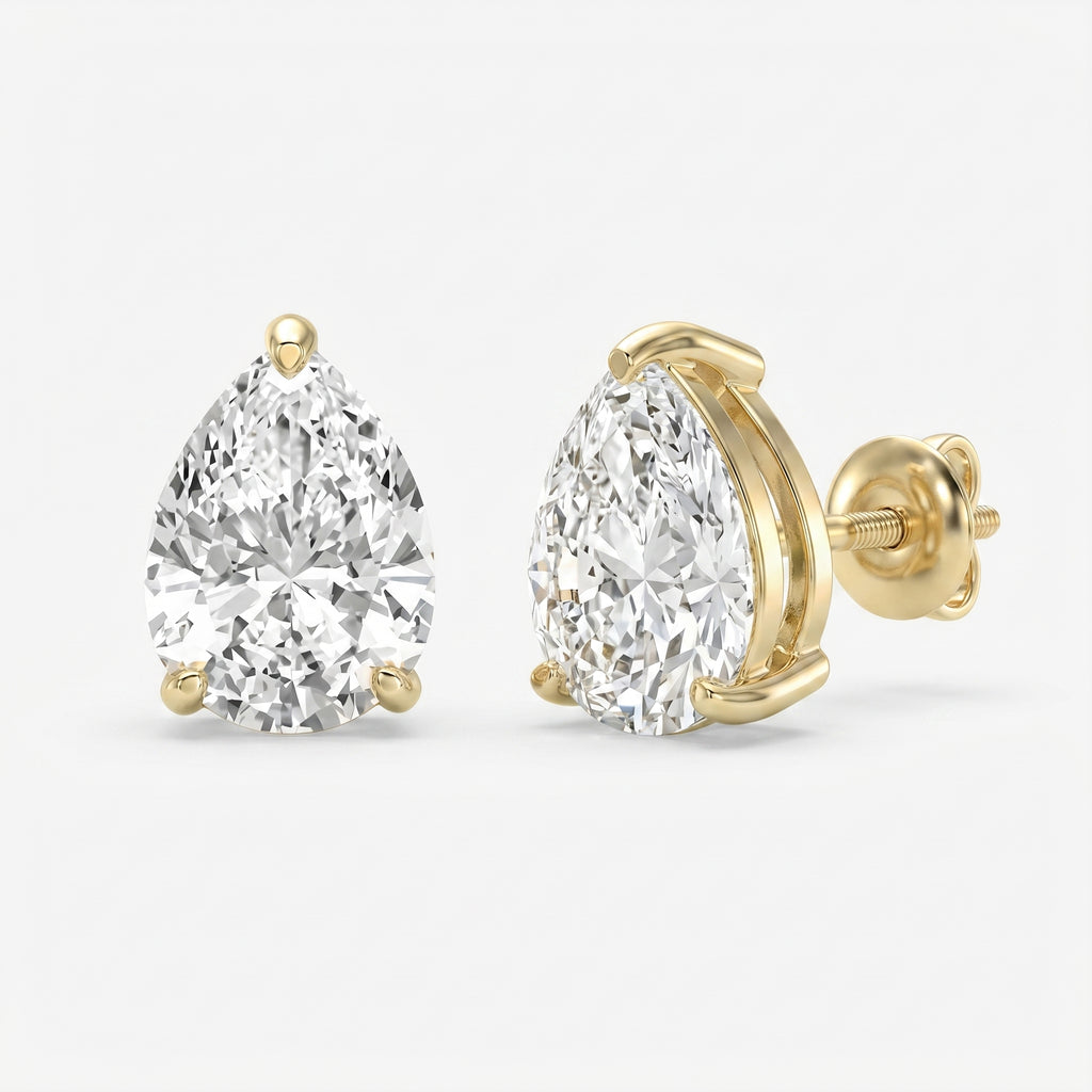 Pear Diamond Stud Earrings