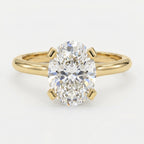 Classic Oval Shape Diamond  Solitaire Engagement Ring
