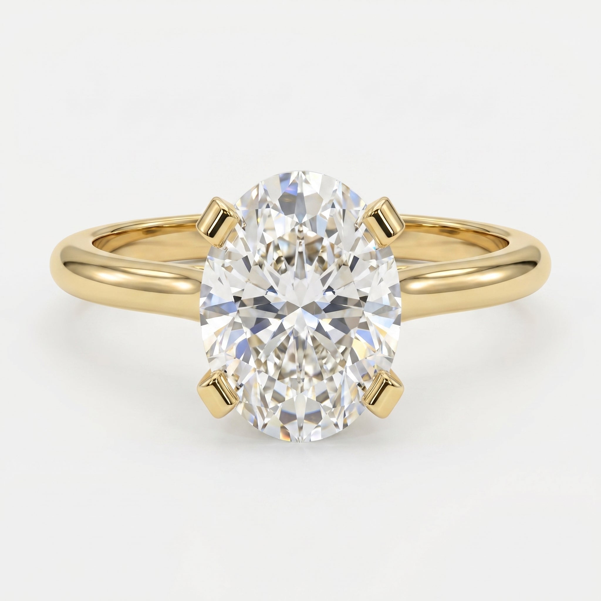 Classic Oval Shape Diamond  Solitaire Engagement Ring