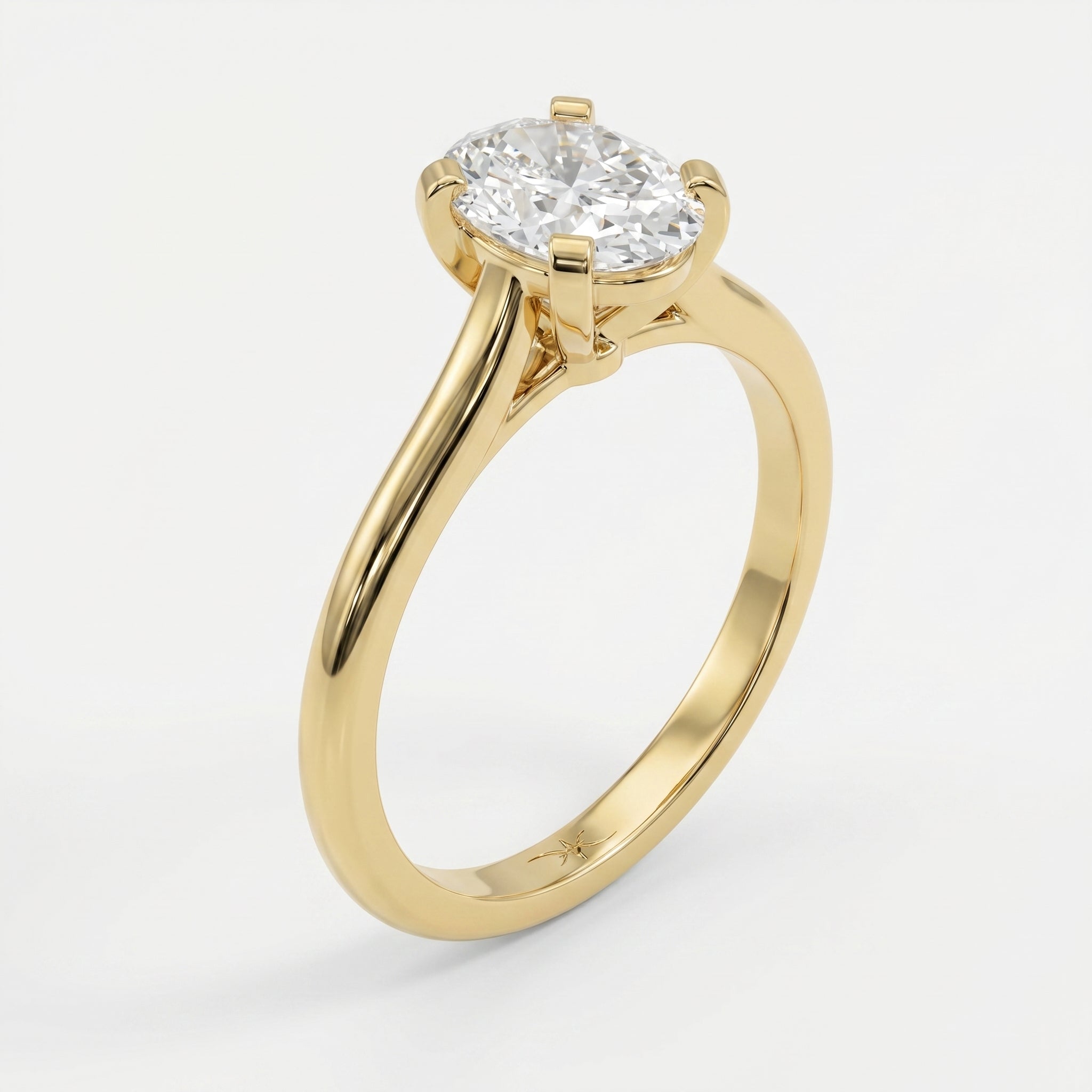 Classic Oval Shape Diamond  Solitaire Engagement Ring
