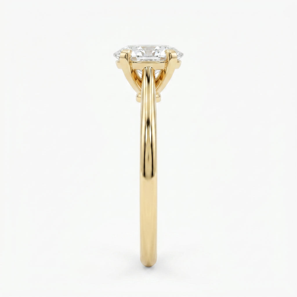 Classic Oval Shape Diamond  Solitaire Engagement Ring