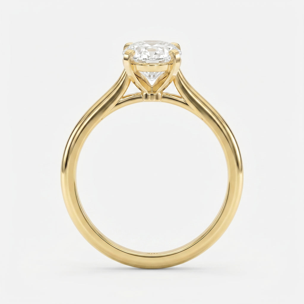 Classic Oval Shape Diamond  Solitaire Engagement Ring
