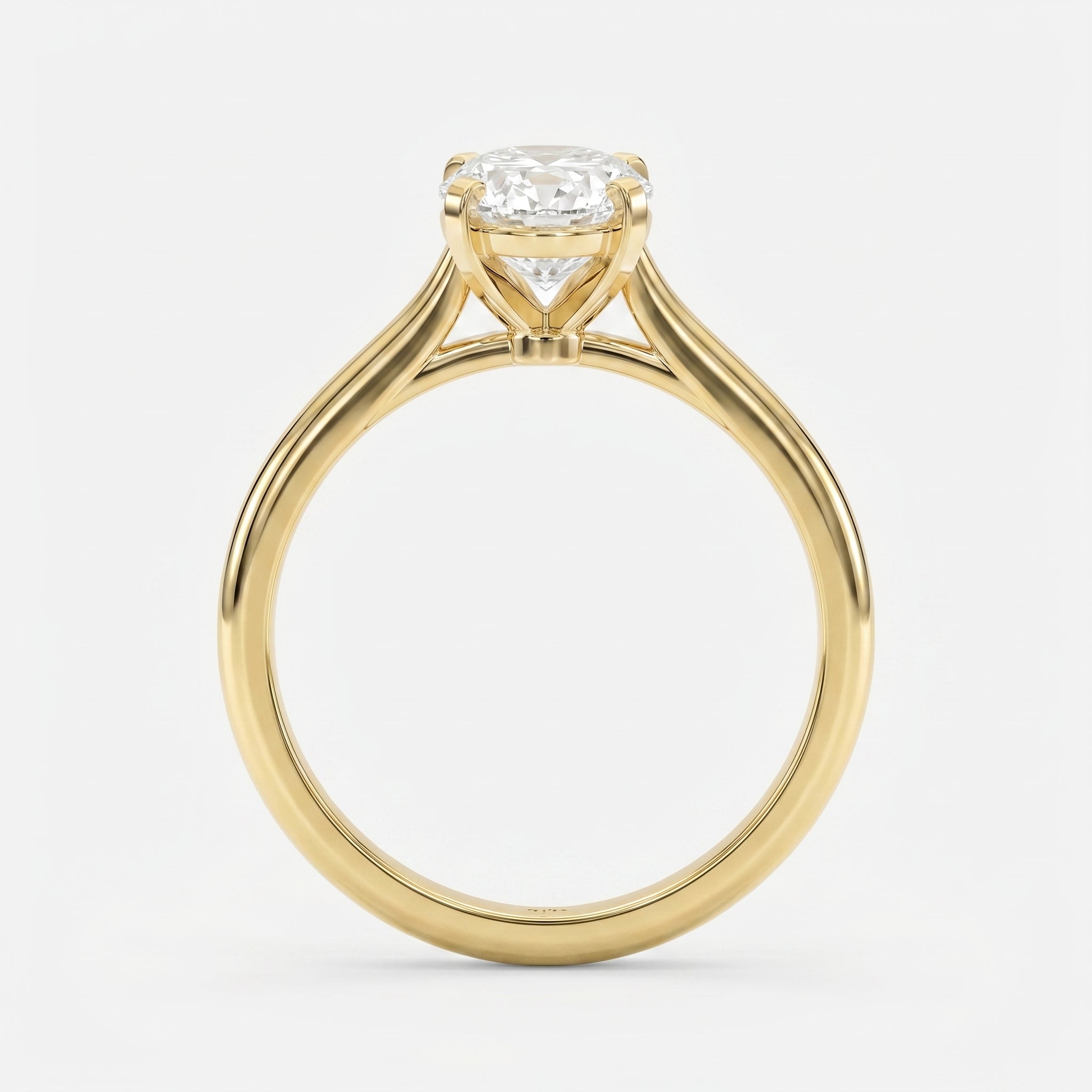 Classic Oval Shape Diamond  Solitaire Engagement Ring