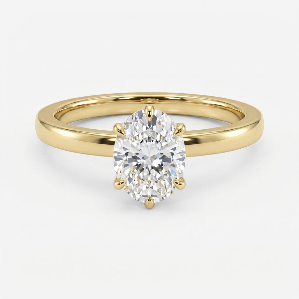 Oval Diamond Six Prong Solitaire Engagement Ring