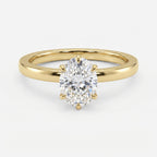 Oval Diamond Six Prong Solitaire Engagement Ring