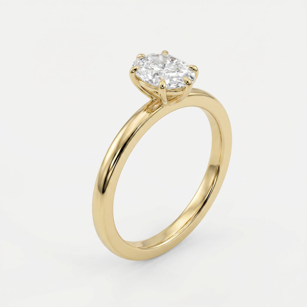 Oval Diamond Six Prong Solitaire Engagement Ring