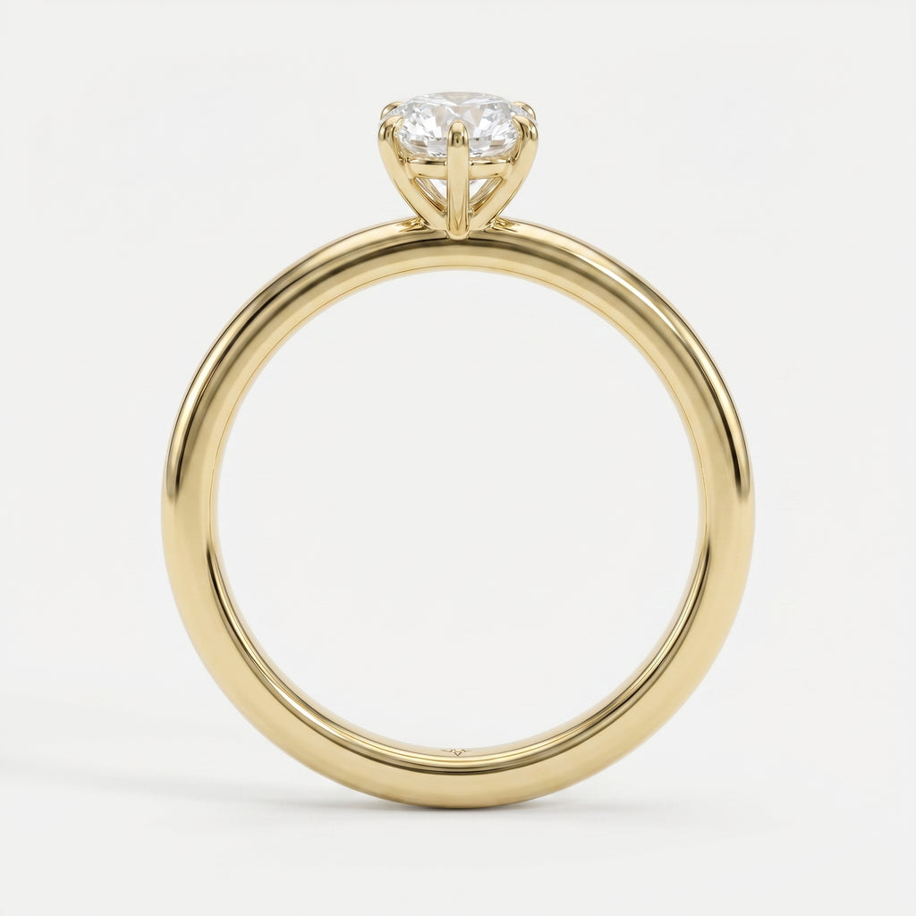 Oval Diamond Six Prong Solitaire Engagement Ring