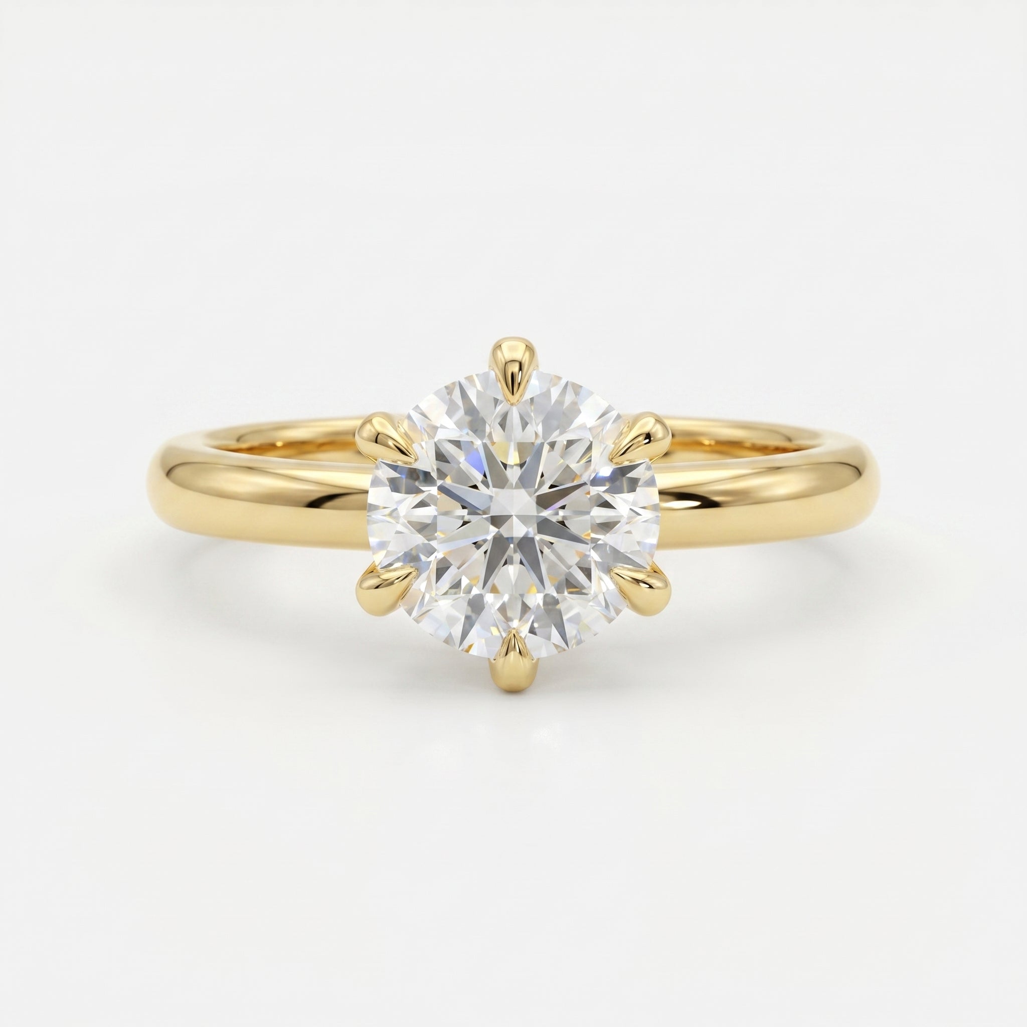 Classic Round Cut Diamond Solitaire Engagement Ring