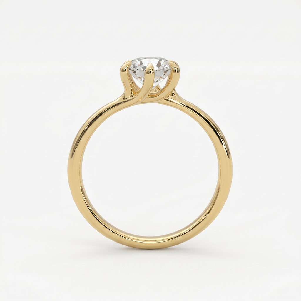 Classic Round Cut Diamond Solitaire Engagement Ring