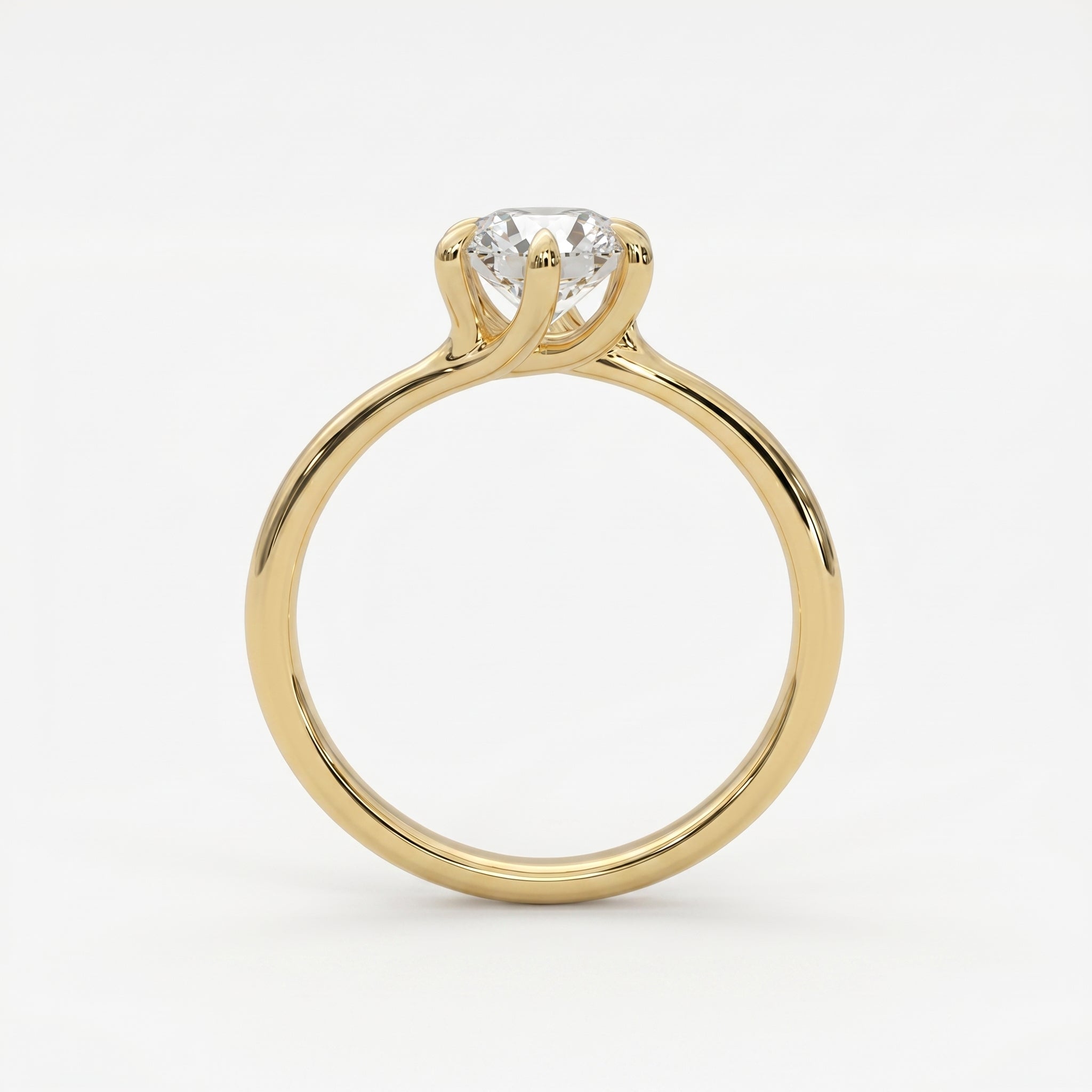 Classic Round Cut Diamond Solitaire Engagement Ring