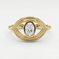 Modern Oval Cut Diamond Eye Design Ring