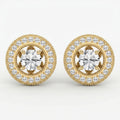 Round Diamond Halo Design Earrings