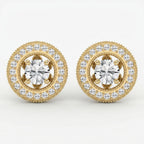 Round Diamond Halo Design Earrings