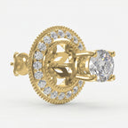 Round Diamond Halo Design Earrings