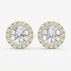 Halo Design Round Diamond Earring Stud