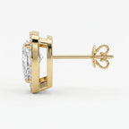 Trillion Cut Diamond Halo Stud Earrings