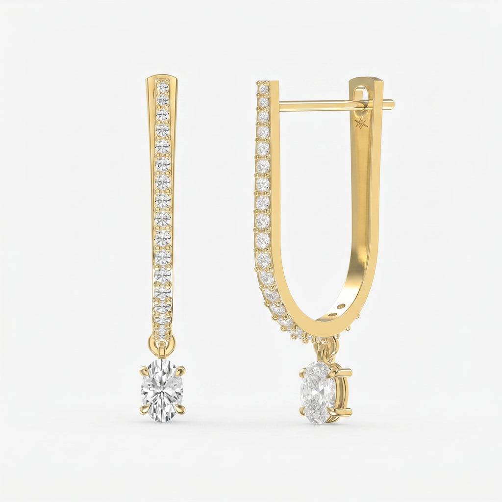 Hoops Diamond Pavé Solitaire Fine Jewelry