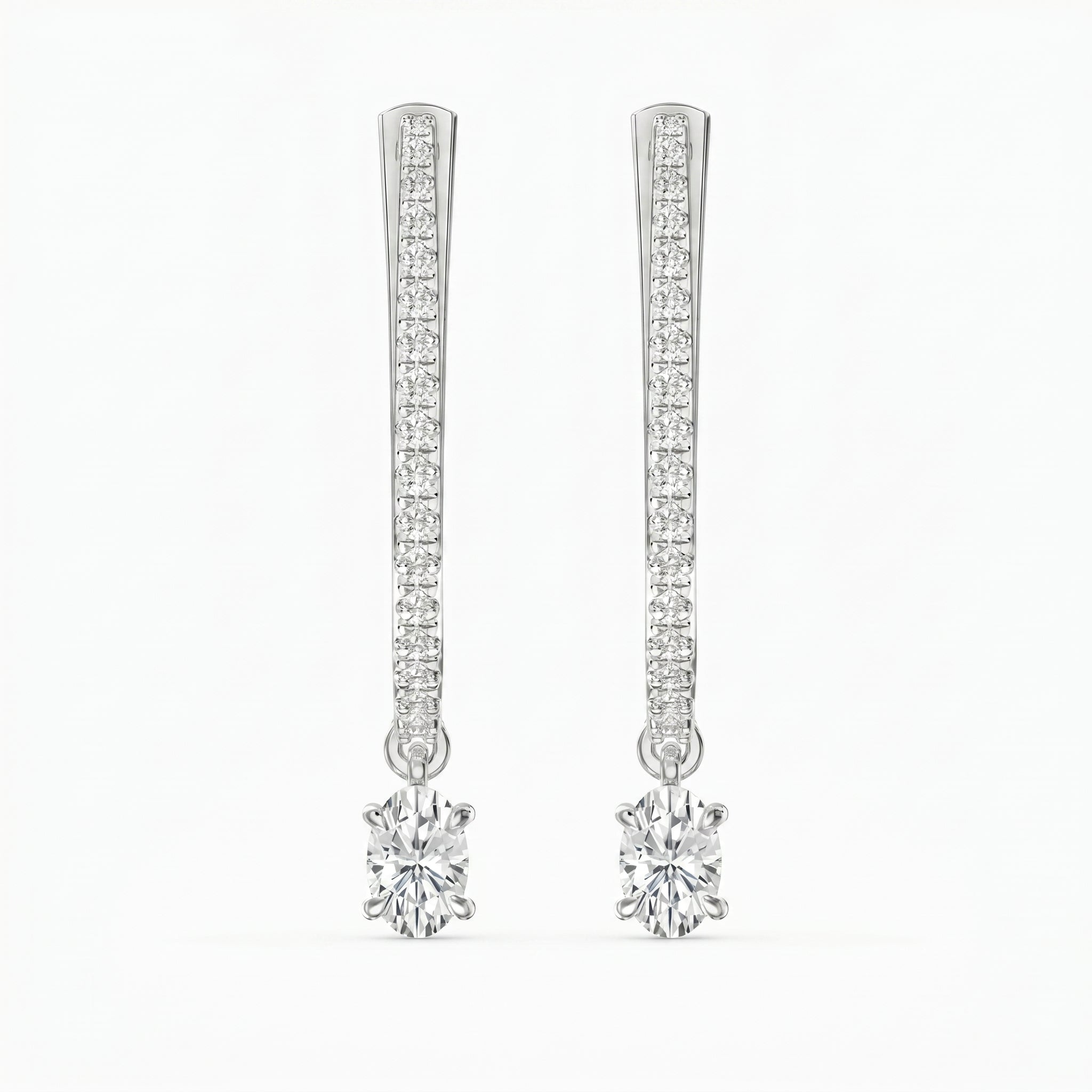 Hoops Diamond Pavé Solitaire Fine Jewelry