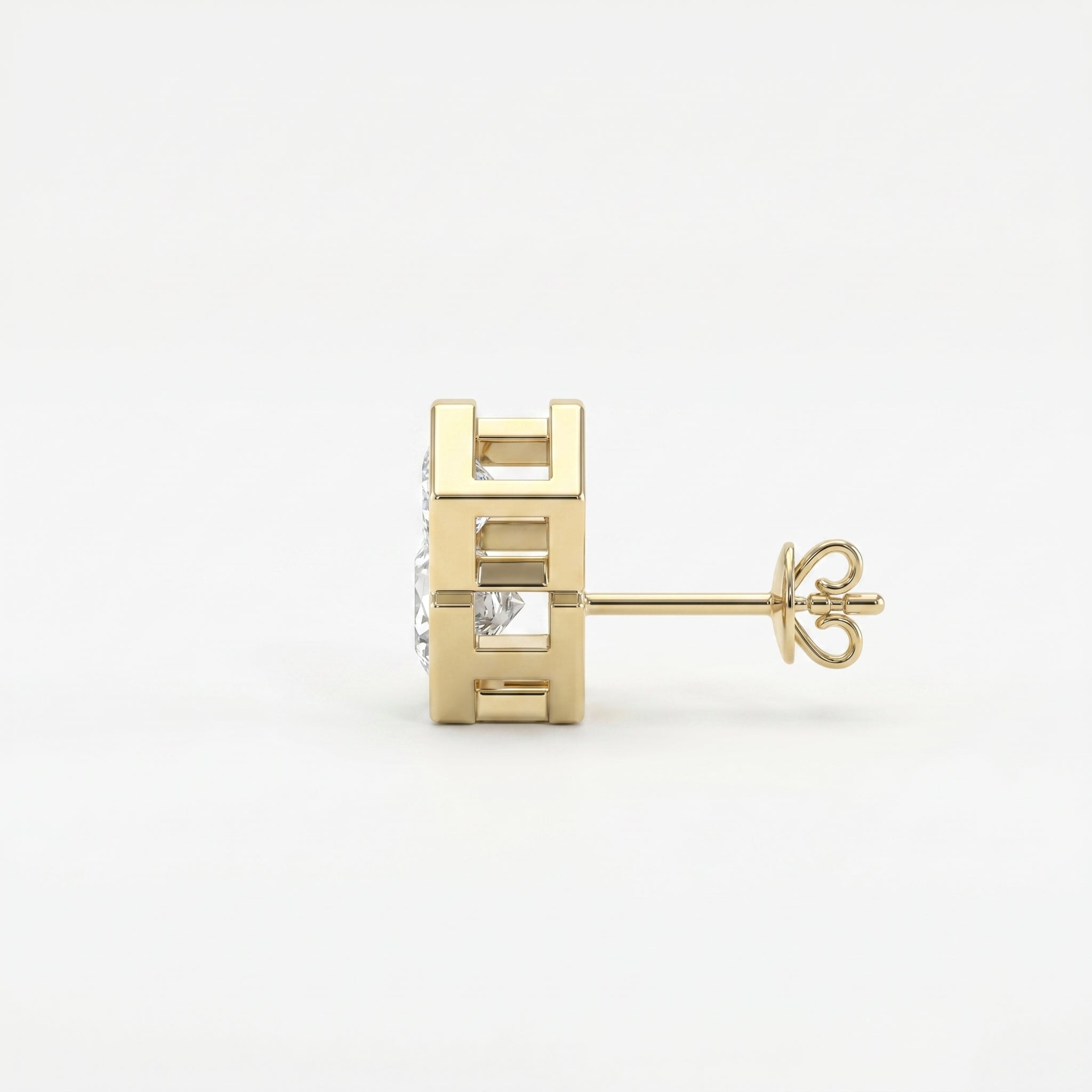 Honeycomb Hex Design Round Shape Earrings Studs