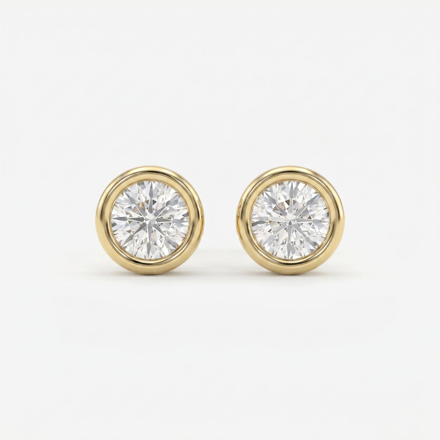 Bezel Brilliance Round Shape Earring Studs