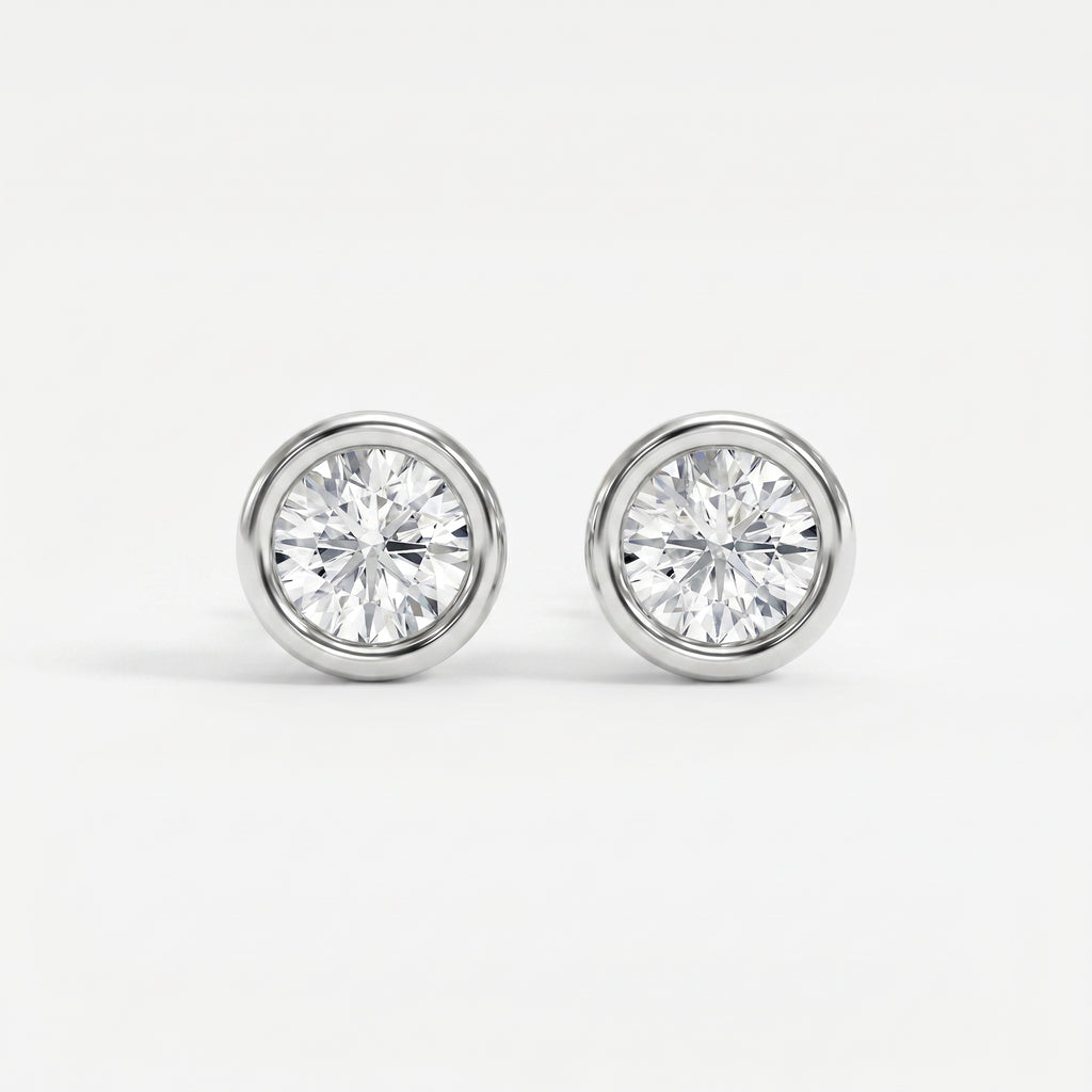 Bezel Brilliance Round Shape Earring Studs