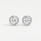 Bezel Brilliance Round Shape Earring Studs
