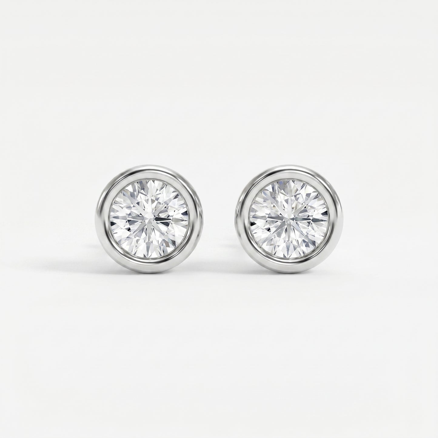 Bezel Brilliance Round Shape Earring Studs