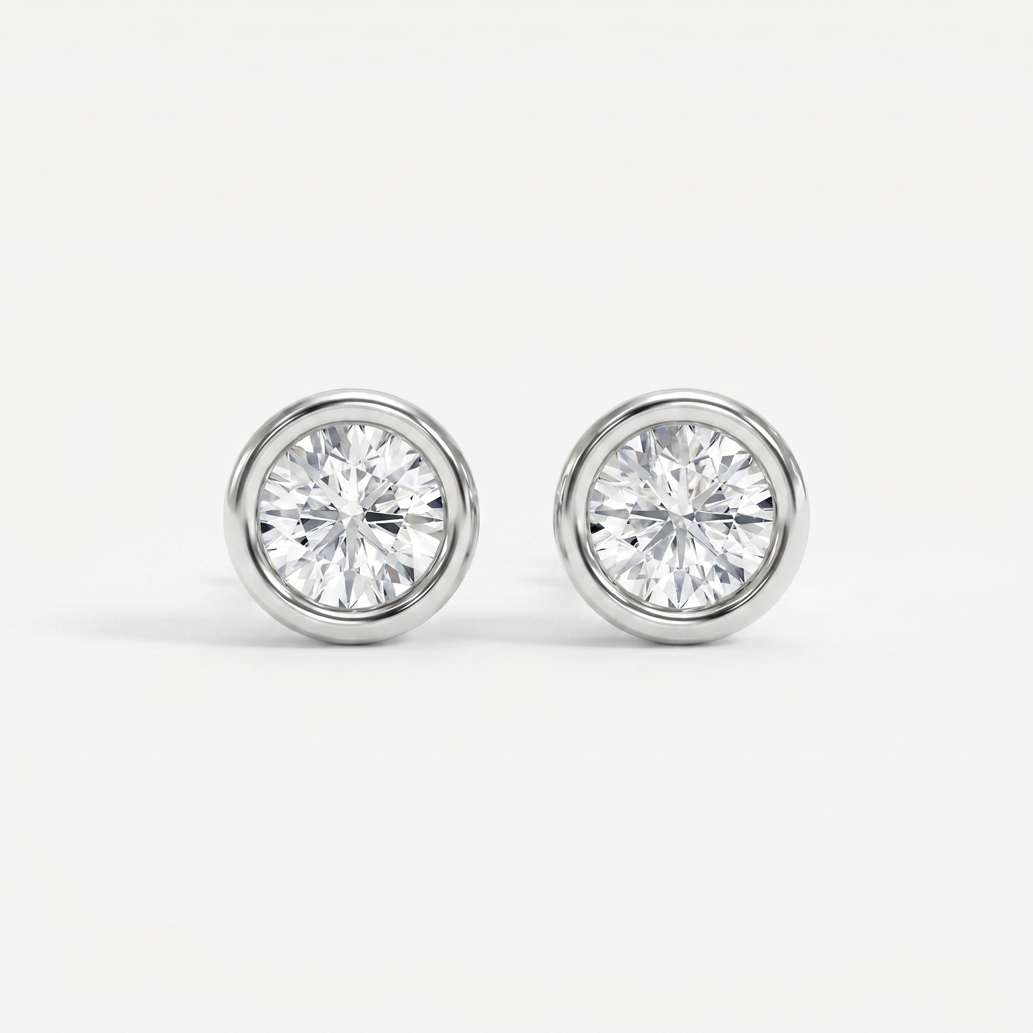 Bezel Brilliance Round Shape Earring Studs