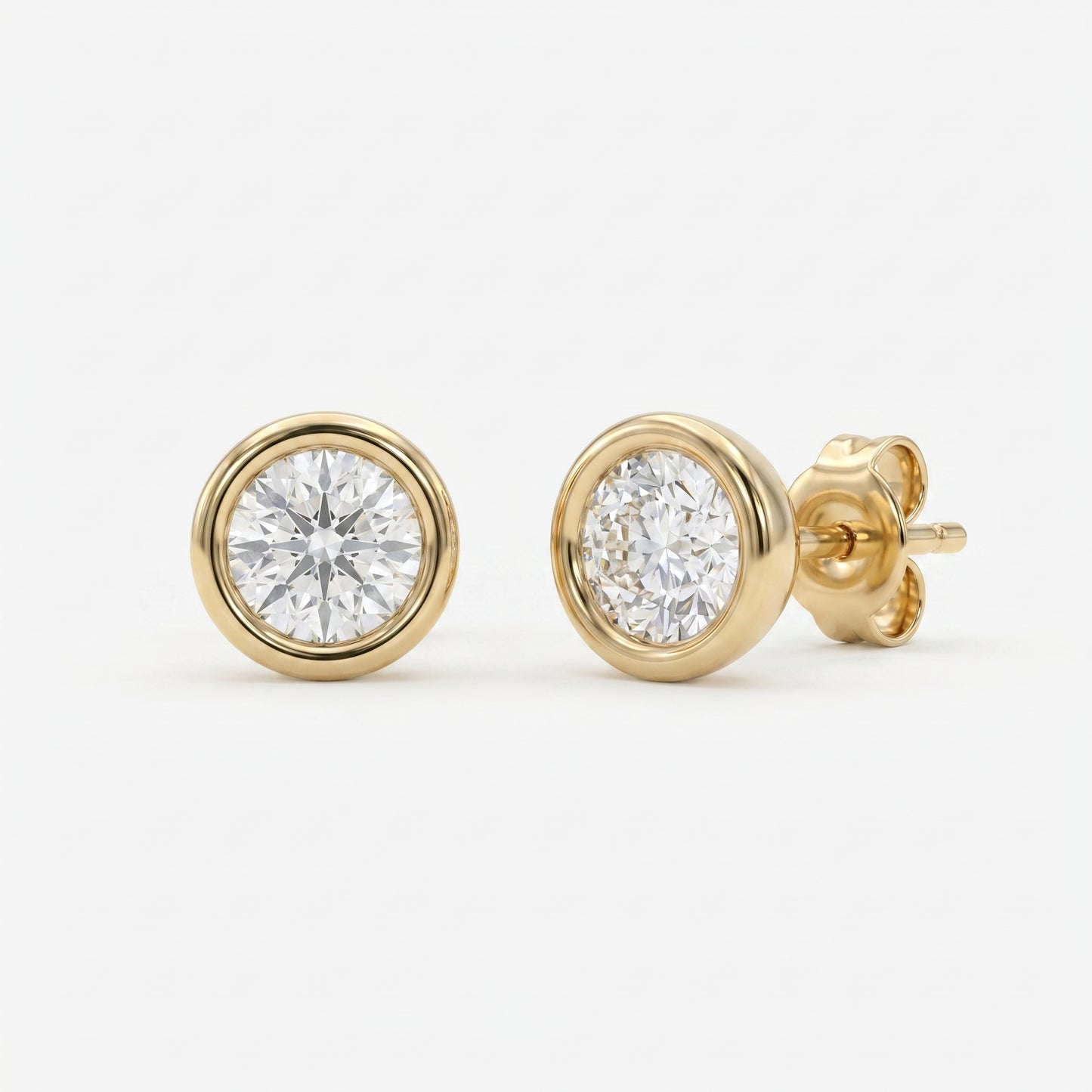 Bezel Brilliance Round Shape Earring Studs