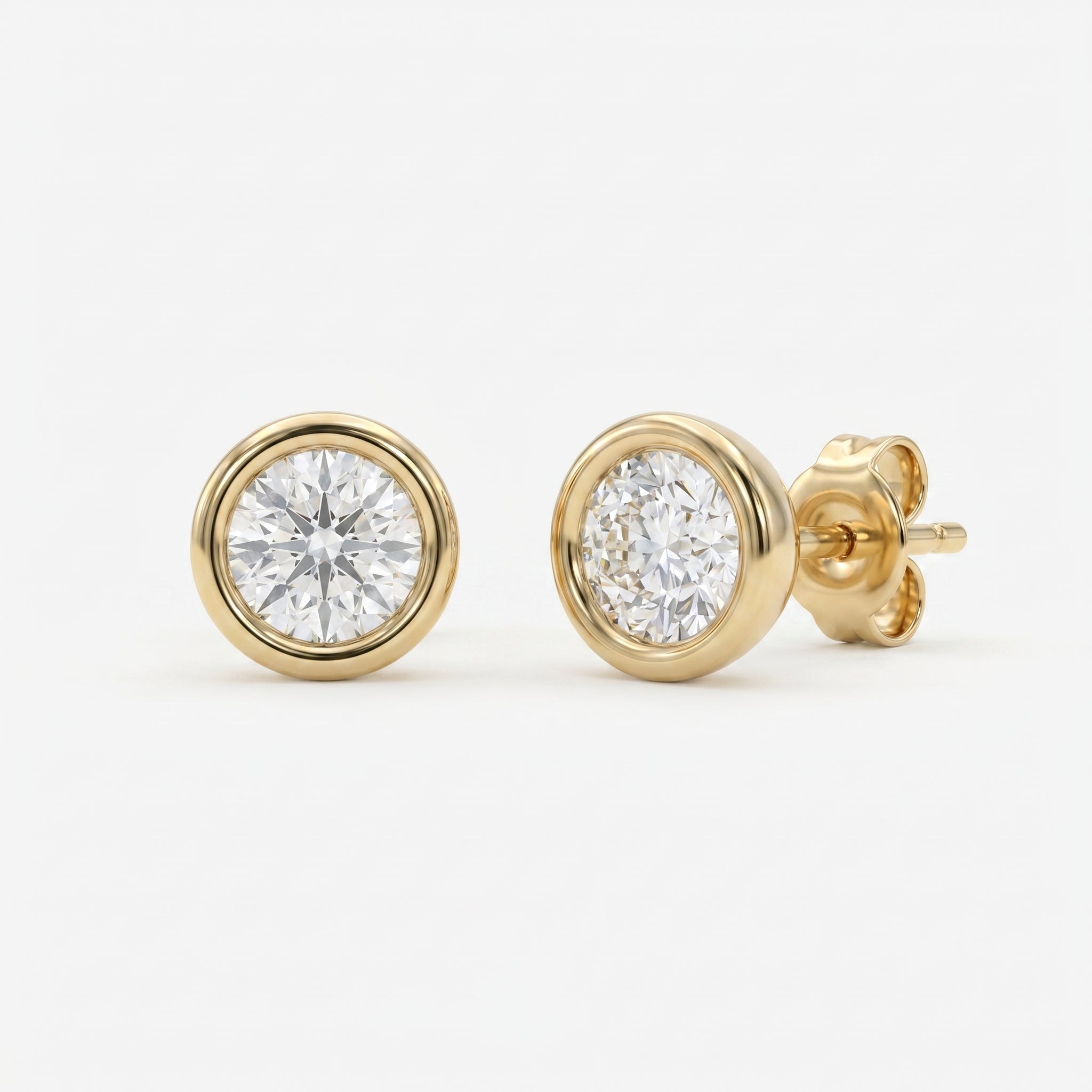Bezel Brilliance Round Shape Earring Studs