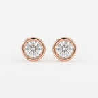 Bezel Brilliance Round Shape Earring Studs